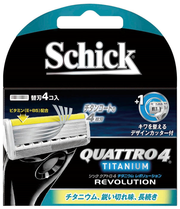 Schick Quattro 4 Titanium 4-Blade Revolution Replacement Blade 4 Pieces