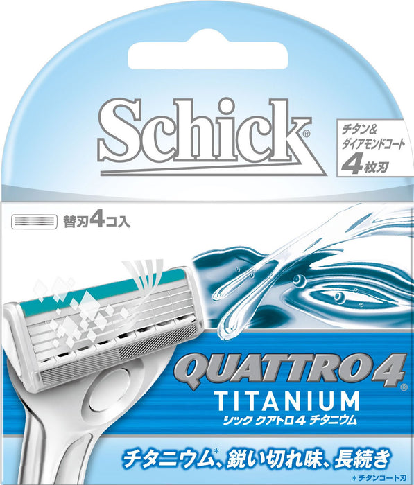 Schick Quattro 4 钛合金 4 刃备用刀片包 4 件