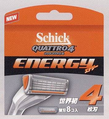 Schick Quattro Energy 剃须刀，附 8 个备用刀片 - 持久剃须解决方案