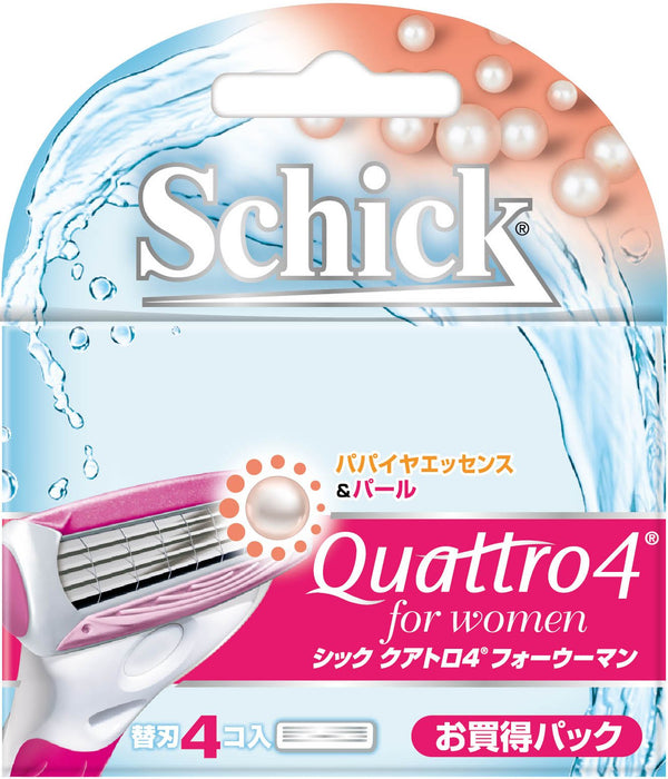 Schick Quattro 4 件装女士剃须刀替换刀片