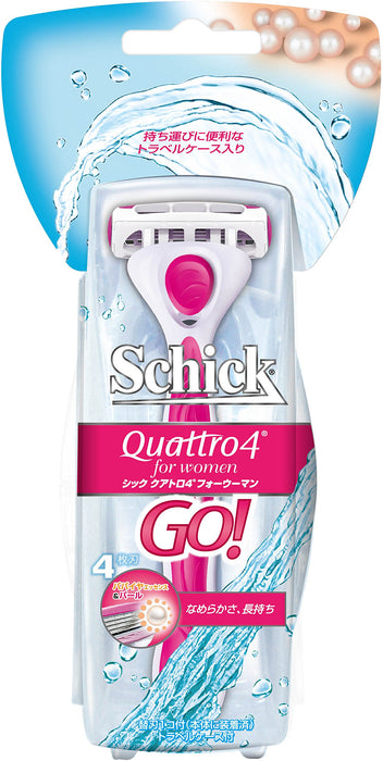 Schick Quattro 4 刀片女士剃须刀，附赠 2 个替换刀片