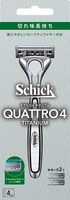 Schick Quattro 4 Titanium Men's Razor with Holder and Extra Blade