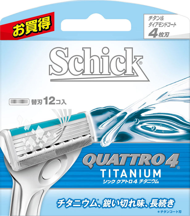 Schick Quattro 鈦替換刀片 - 4 刀片裝 12 件