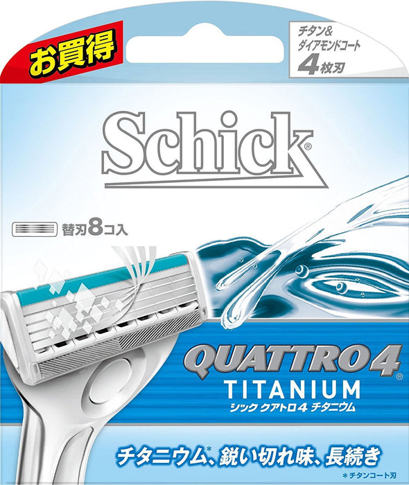 Schick Quattro Titanium 4 替换刀片包 8 件