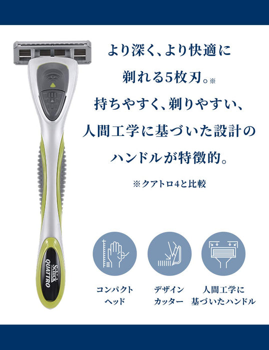 Schick Quattro 5 钛合金剃须刀俱乐部套装 - 带刀片的支架 + 16 个替换刀片