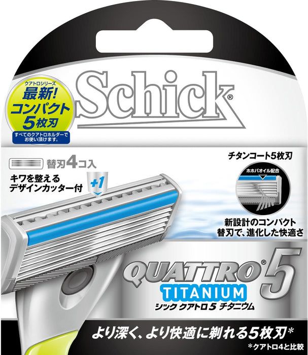 Schick Quattro Titanium Spare Blade Pack - 4 Pieces 5-Blade System