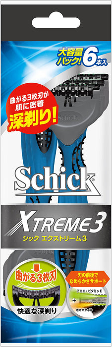 Schick Extreme 3 剃须刀片 6 片装 - Schick 三重刀片剃须系统