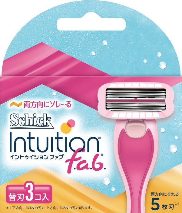 Schick Intuition Fab 女士剃须刀备用刀片 3 件