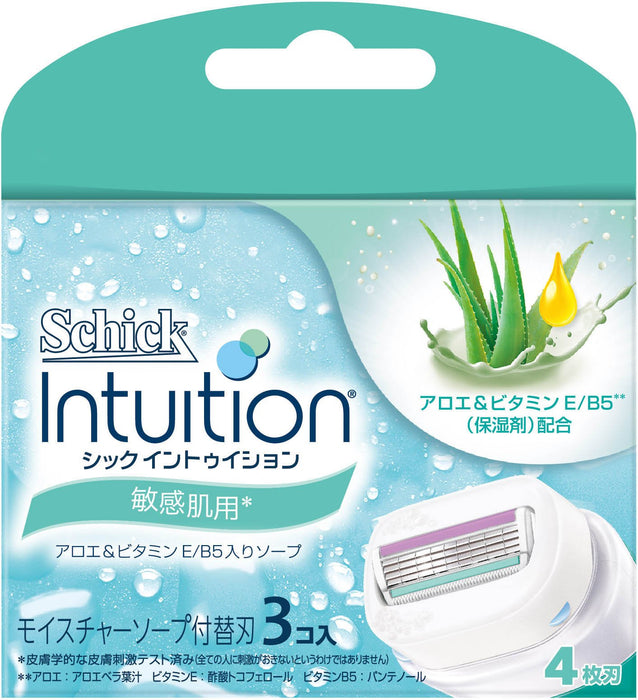 Schick Intuition 女士剃须刀替换刀片 - 敏感肌肤（3 件装）