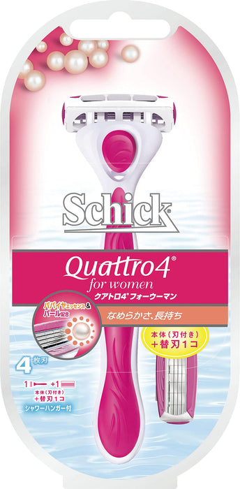 Schick Quattro 4 女士剃须刀（带 3 个替换刀片）