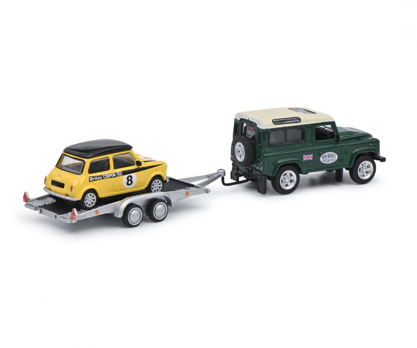 Schuco 1/64 Land Rover Defender 90 with Trailer and Mini Cooper Model Set-Kiichin - The #1 Place for Japanese Goods in Your Hand!