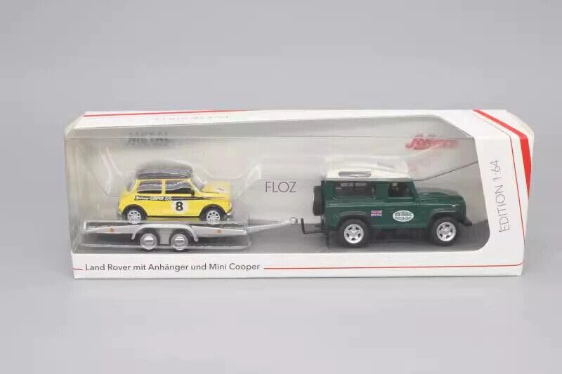 Schuco 1/64 Land Rover Defender 90 with Trailer and Mini Cooper Model Set-Kiichin - The #1 Place for Japanese Goods in Your Hand!