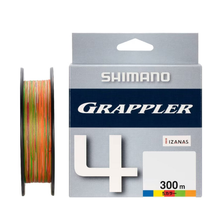 Shimano Grappler 4 PE 线 300 米 1.2 毫米 5 色高强度钓鱼线