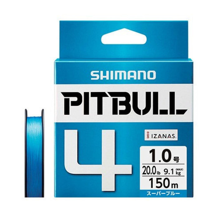 Shimano Pit Bull 4 股编织线 150 米 2.0 超级蓝色 38.7 磅钓鱼线