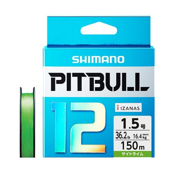 Shimano Pitbull 12-Strand Braid 150M Sight Lime 36.2Lb 1.5 Pe Line