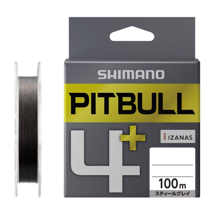 Shimano Pit Bull 4+ 钢灰色钓鱼线 100M 0.20 毫米 耐用优质