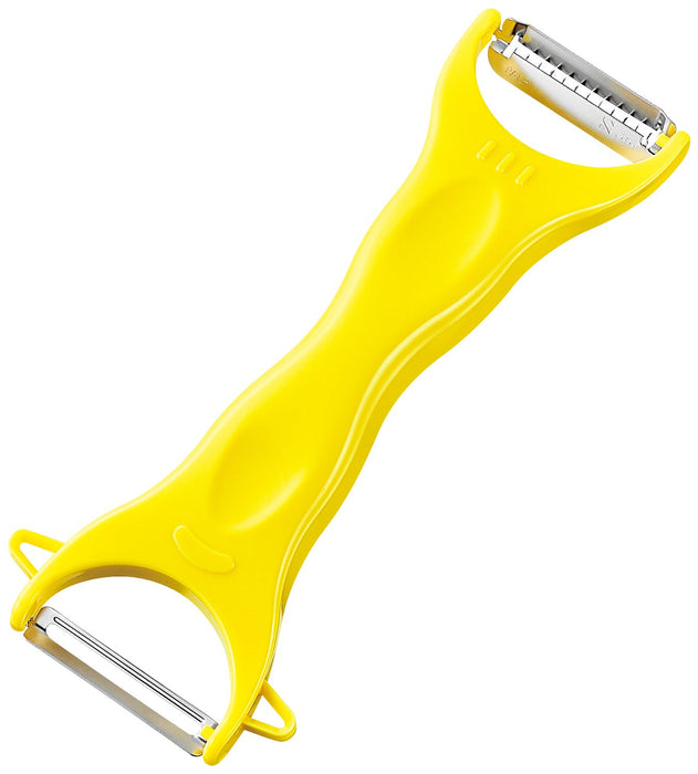 Shimomura Kougyou Japan Veggie Julienne Peeler FV-634 Yellow 6x12cm-Kiichin - The #1 Place for Japanese Goods in Your Hand!