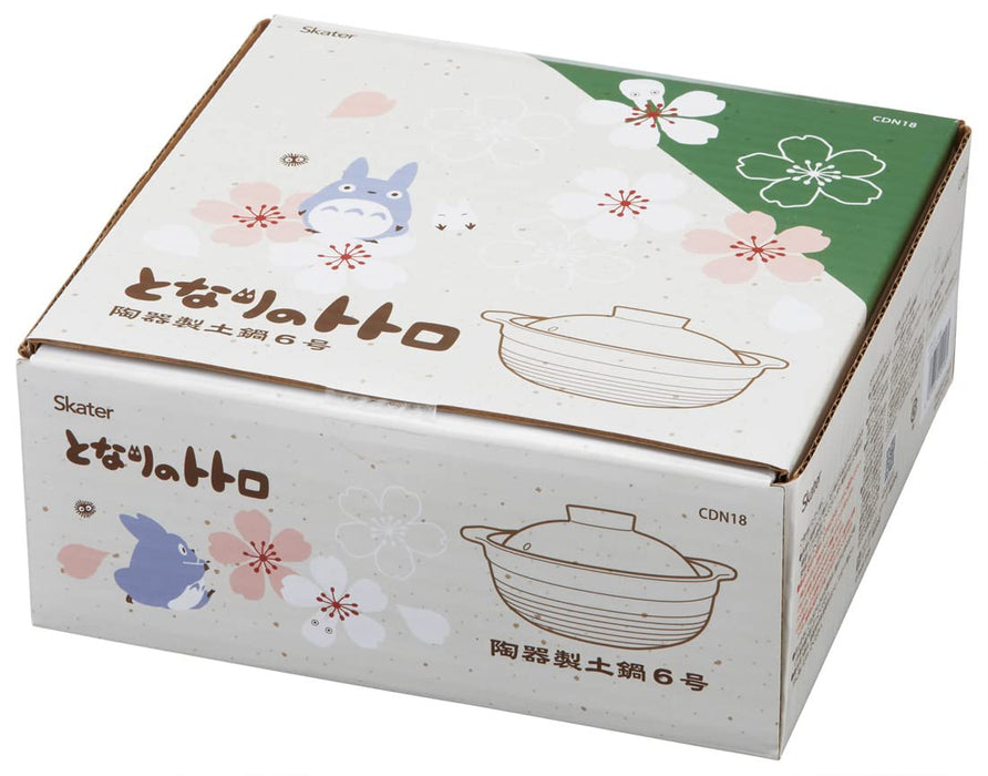 Studio Ghibli Skater Clay Pot - Totoro Cherry Blossom Pattern 22.6x11.6cm