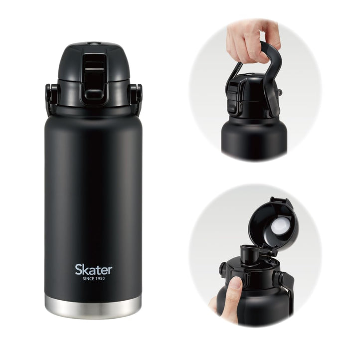 Skater Stainless Steel 1000Ml Direct Bottle With Handle Black Water Bottle