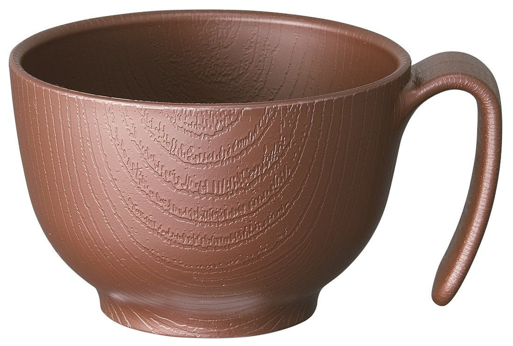 Skater Brown Woodgrain Tea Bowl 370ml w/Handle NBLs1H Made in Japan-Kiichin - The #1 Place for Japanese Goods in Your Hand!