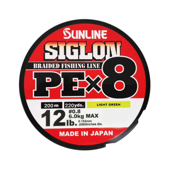 Sunline Sigron Pex8 200M Light Green 0.8 12Lb Braided Fishing Line