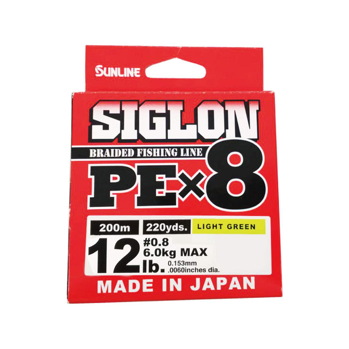 Sunline Sigron Pex8 200M 淺綠色 0.8 12Lb 編織釣線