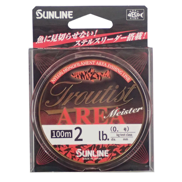 Sunline Troutist Area Meister Nylon Line 100M 0.4 2Lb Flash Orange