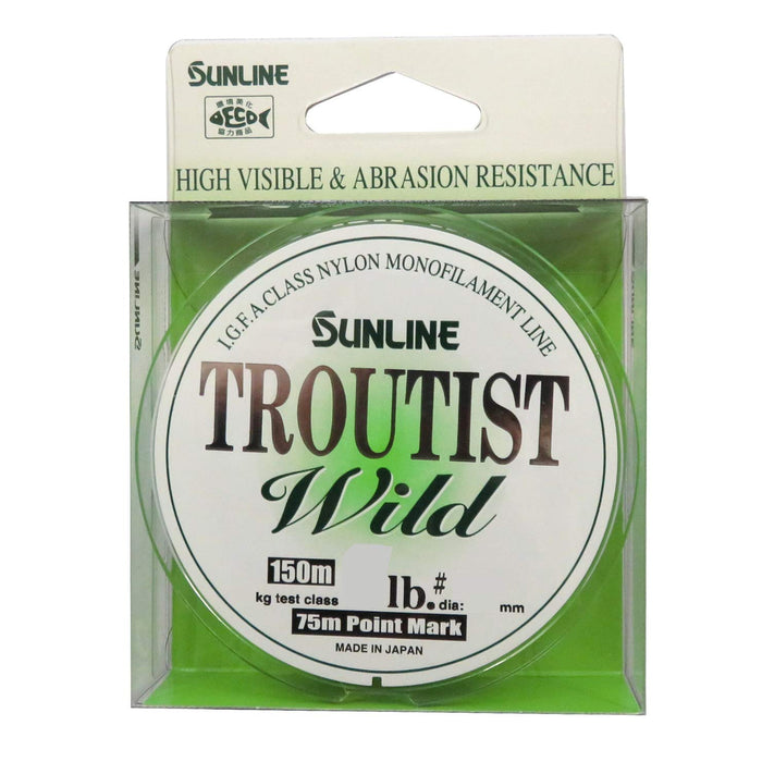 Sunline Troutist Wild 150M 1.5 6Lb 超级哑光绿色尼龙线