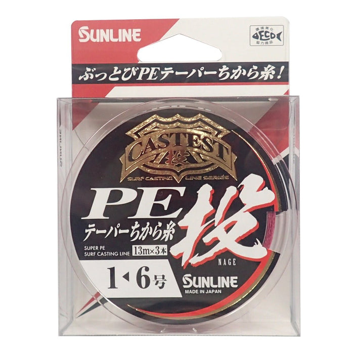 Sunline Pe Line Castest 錐形電源螺紋 13M x 3 1-6 紅色