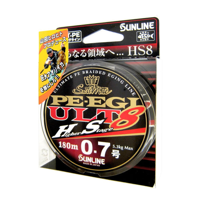 Sunline Saltymate Pe Egi Ult HS8 钓鱼线 180M 0.7 5.3Kg 8 件