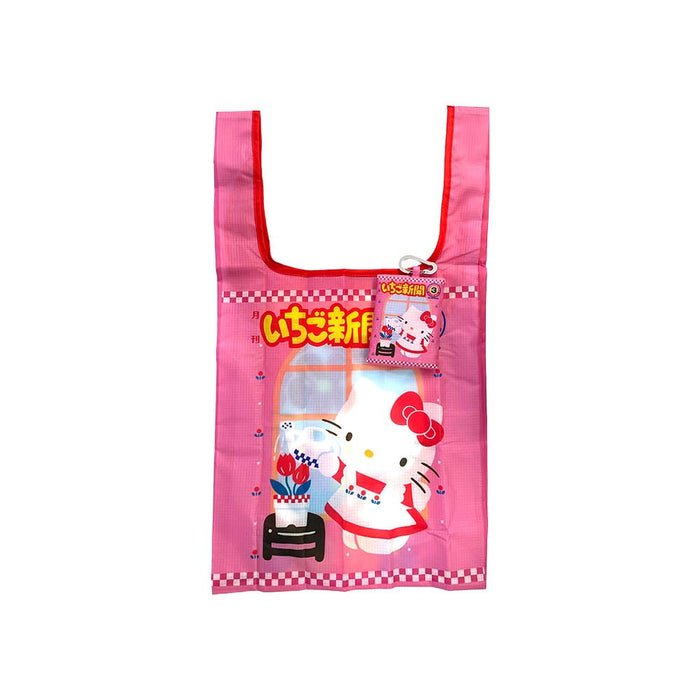 Sun-Star Stationery Ichigo Shimbun Sanrio Eco Bag Large Capacity Pink Red