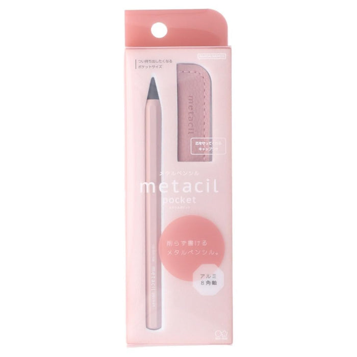 Sun-Star Stationery Metasil Pocket Pink No-Sharpen Metal Pencil 2H Equivalent
