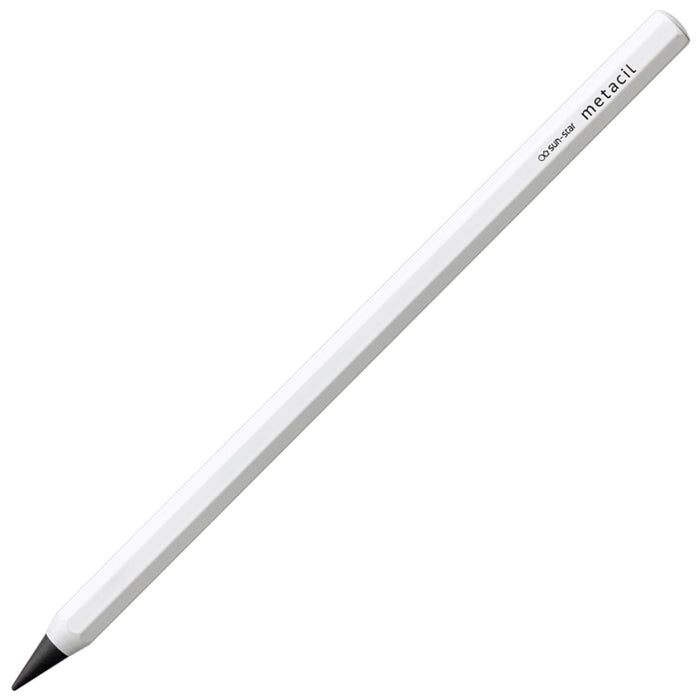 Sun-Star Stationery Metasil 2H White Metal Pencil No Sharpening Required