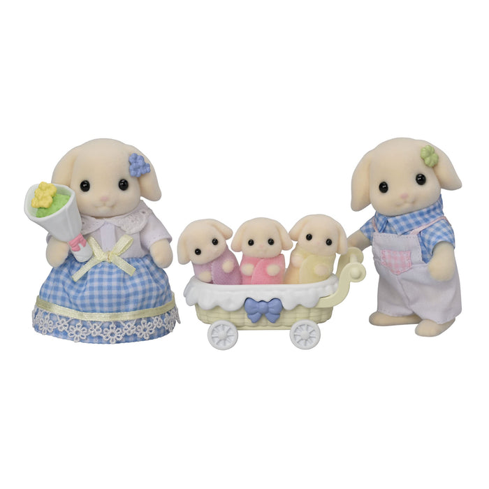 Epoch Sylvanian Families Flora Rabbit Family 玩具屋玩具 FS-50 認證適合 3 歲以上兒童