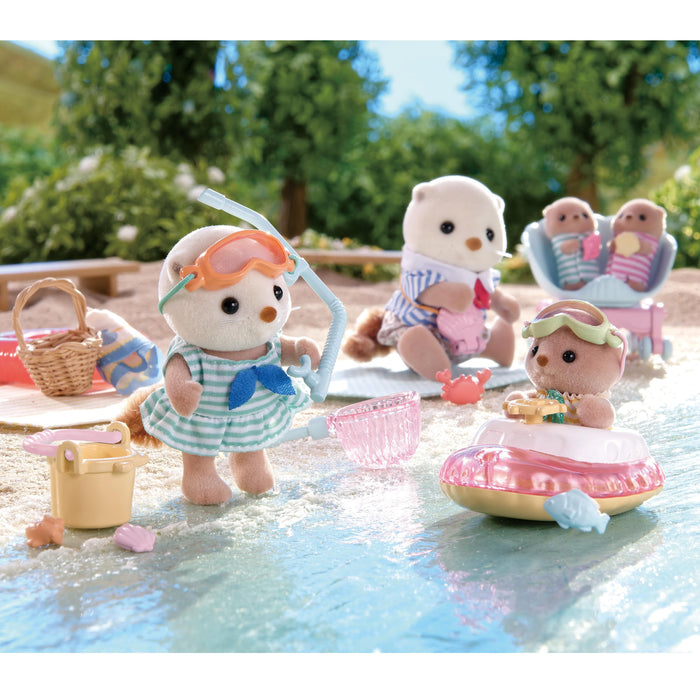 Epoch Sylvanian Families 海獺兄弟姊妹玩具組玩具娃娃屋家具適合 3 歲以上