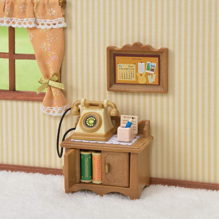 Epoch Sylvanian Families Furniture Telephone Stand Set St Mark Certified Toy Dollhouse for Ages 3+