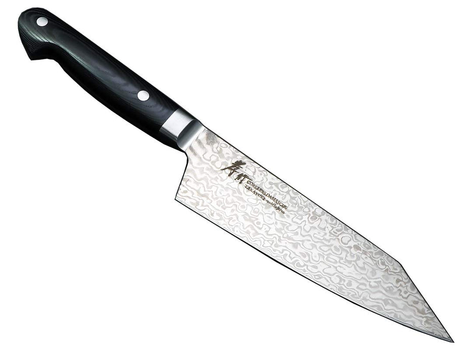 Takayuki Sakai Coreless Damascus Santoku 160mm Black Micarta Handle