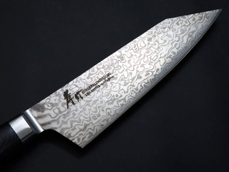 Takayuki Sakai Coreless Damascus Santoku 160mm Black Micarta Handle
