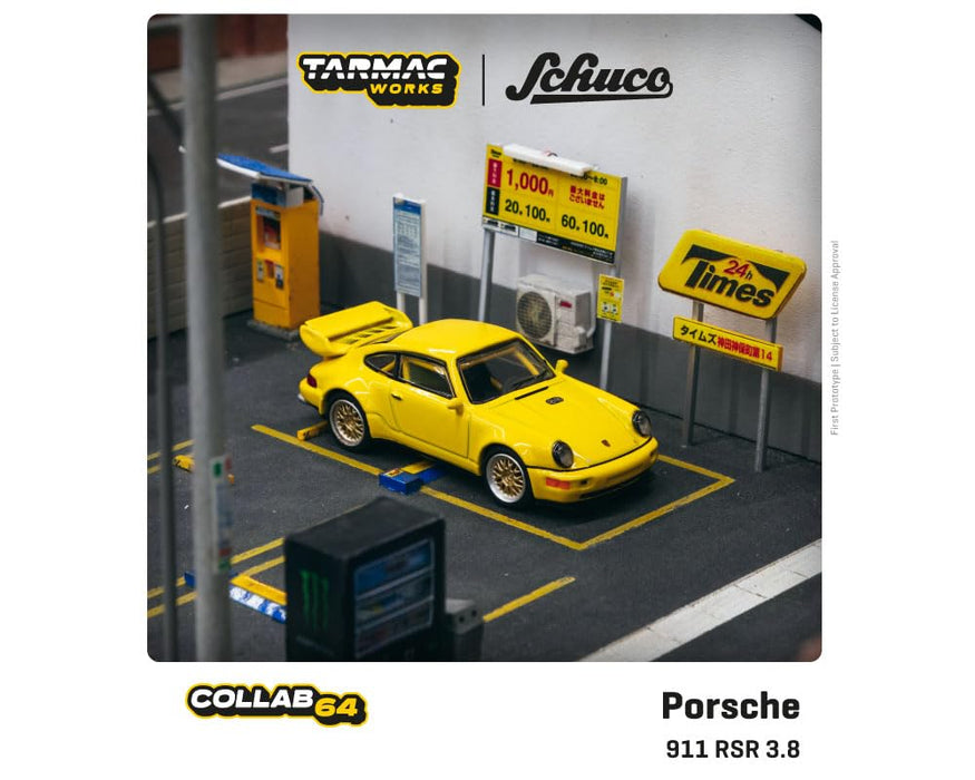 Schuco Tarmac Works 1/64 Porsche 911 RSR 3.8 Yellow Minicar Import-Kiichin - The #1 Place for Japanese Goods in Your Hand!