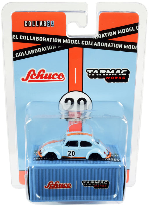 Schuco Tarmacworks 1/64 Volkswagen Beetle Blue Orange Low Ride Height Model-Kiichin - The #1 Place for Japanese Goods in Your Hand!