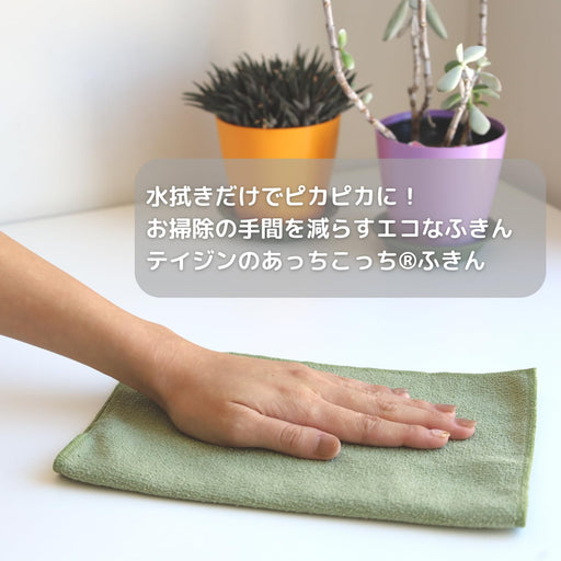 Teijin Acchi Kocchi Thick Dishcloth 33x24cm Khaki for Kitchen & Windows-Kiichin - The #1 Place for Japanese Goods in Your Hand!