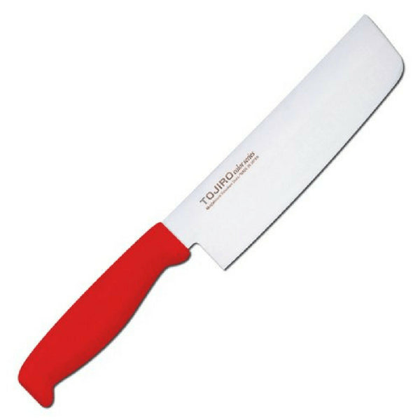 Tojiro Red Elastomer Handle Nakiri Knife - Color MV for Enhanced User Experience-Kiichin - The #1 Place for Japanese Goods in Your Hand!
