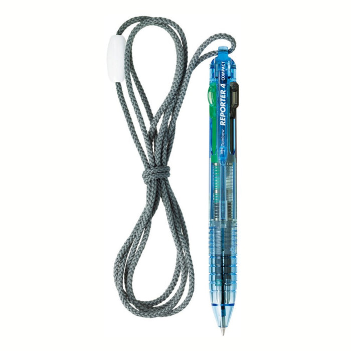 Tombow 4-Color Compact Ballpoint Pen with Strap Reporter 4 Blue Bc-Fsrcv40