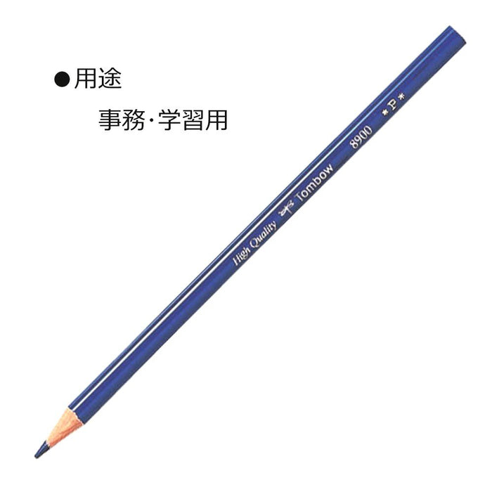 Tombow 8900P 靛蓝圆形铅笔 - 12 支装