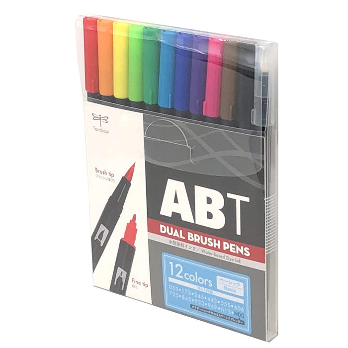 Tombow Basic ABT-12CBA 套裝 12 色雙毛筆