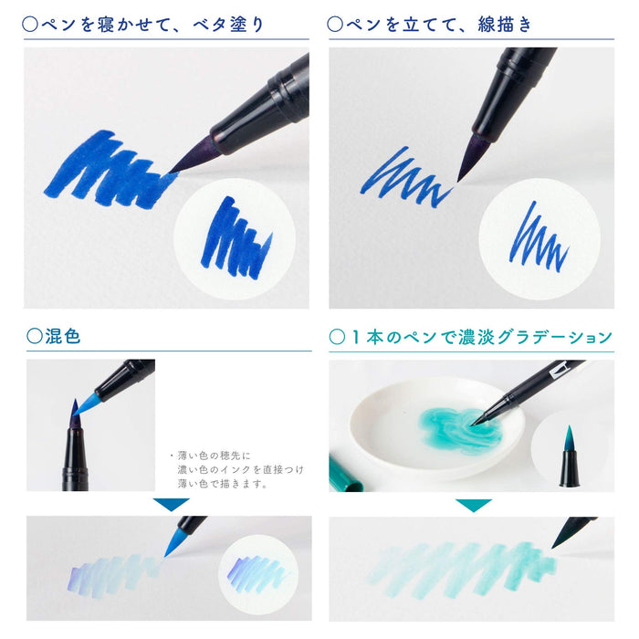 Tombow 双头毛笔套装 6 种颜色，多种自然色调 - AB-T6CNT