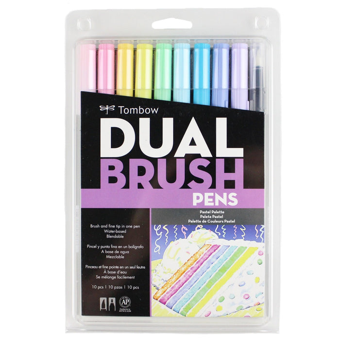 Tombow Dual Brush Pen Set Abt Pastel Collection Pack of 10