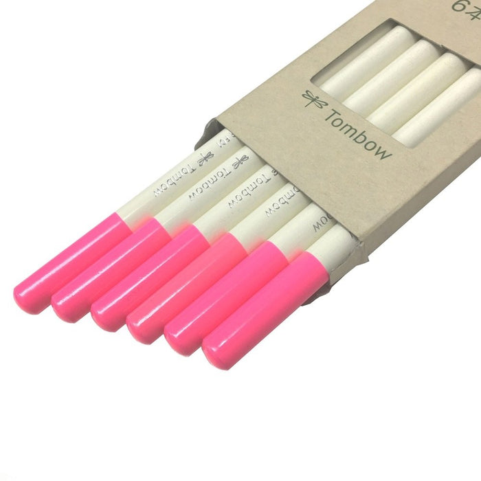 Tombow 6-Piece Colored Pencil Set Plastic Pink Single Color Ci-Rf1-6P