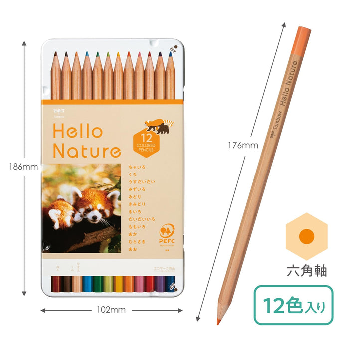 Tombow Hello Nature小熊貓12色鉛筆套裝