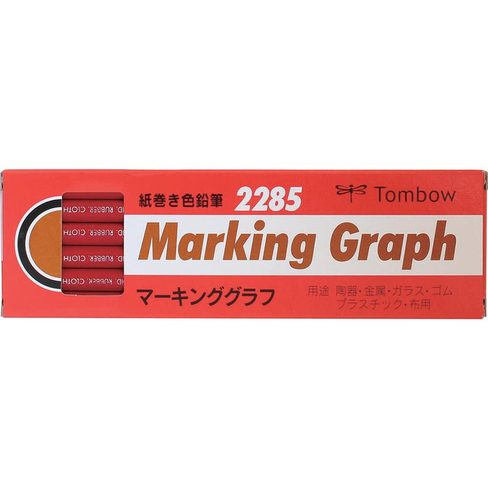 Tombow 2285-25 Red Graph Marking Colored Pencils Paper Roll Pack of 12